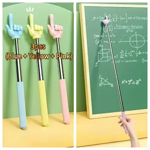 Three-Pack Extendable Teaching Pointer Sticks, Random Colors, Parent-Teacher Aid, Ideal for Easter and Day