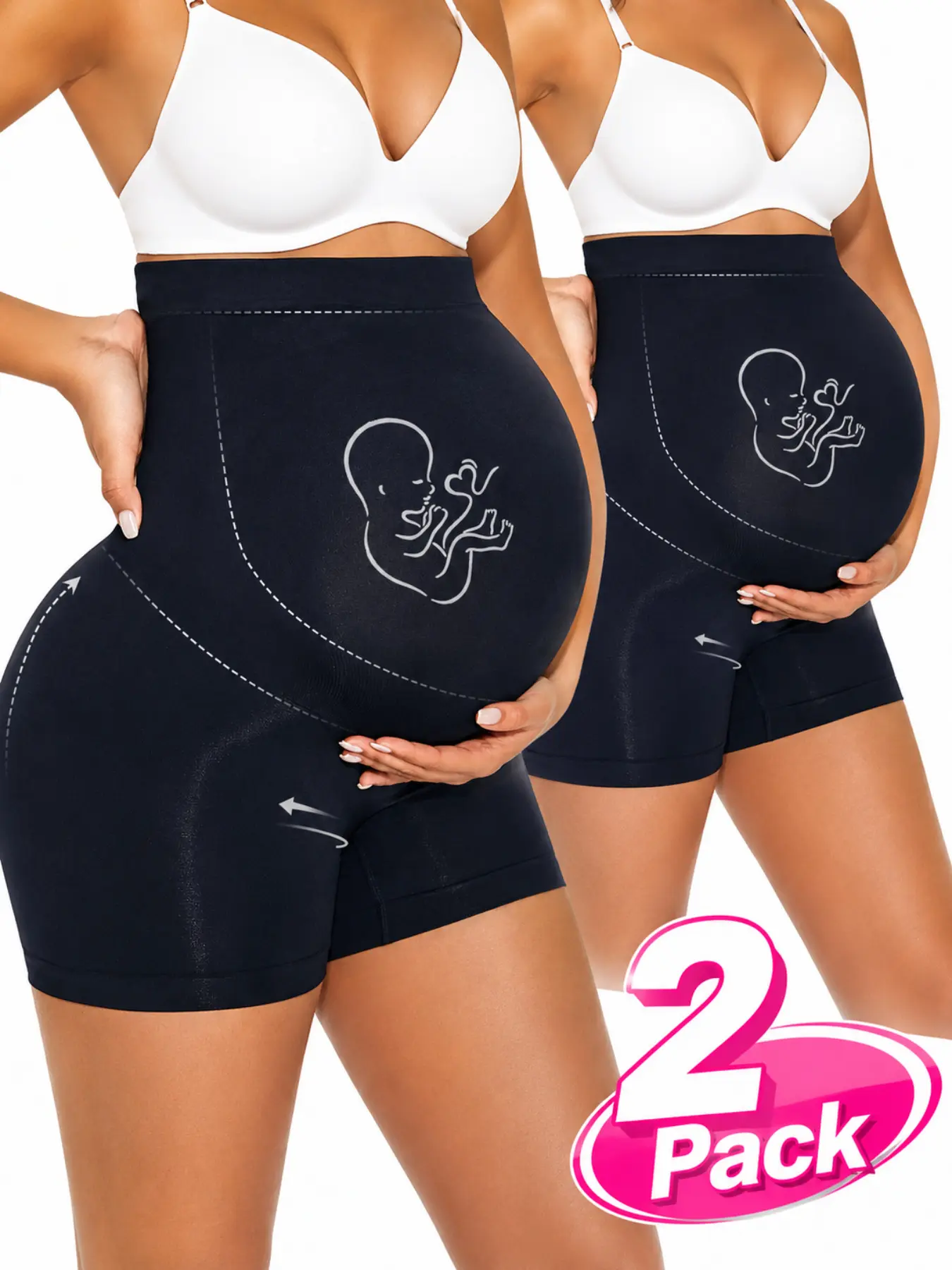 Pregnant Women's Shaping Shorts, Belly-Friendly, Mesh Breathable, Gentle Support, Smooth Legs, Anti-Scratch, All-Day Comfort