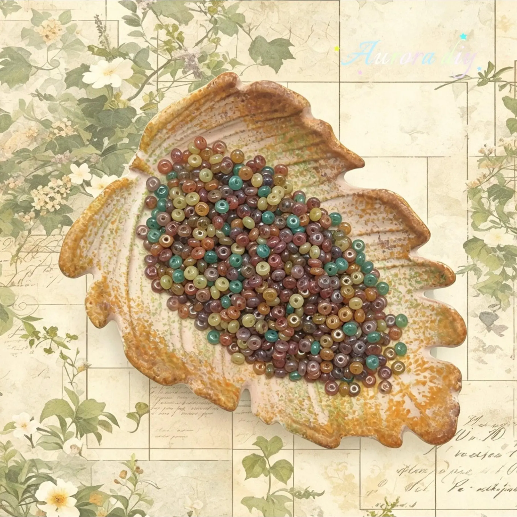 [NEW] Vintage Jelly Donut | Gold Inlay Czech Glass Beads
