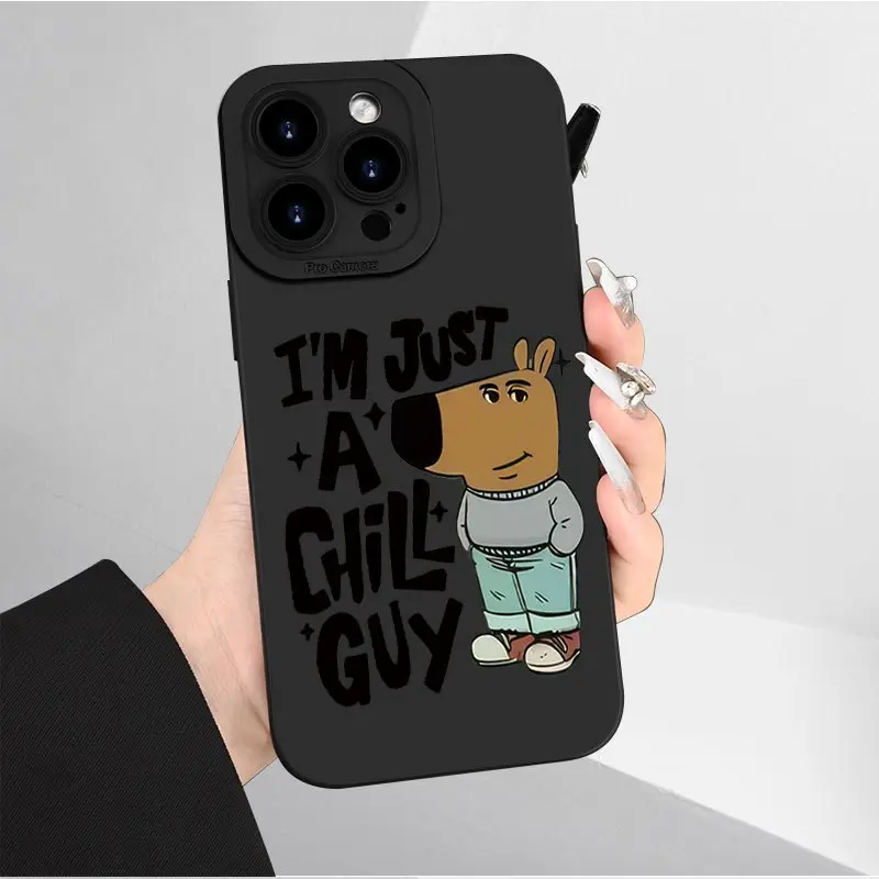 "I’m Just a Chill Guy" Text Pattern, Brand New Hot-Selling High-Quality Frosted Phone Case, Anti-Drop & Shockproof Design, Unisex, Compatible with iPhone 11/12/13/14/15/16/17,Samsung Galaxy S21/S22/S23/S24/S25/S26/A15/A14/A15/A16/A35/A36/A53/A54