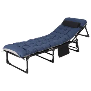 Home Portable Outdoor Camping Cot for Adults, Heavy Duty Folding Bed with Thick Mattress Max 400LBS, Sleeping Cot for Camping, Travel, Home & Guest