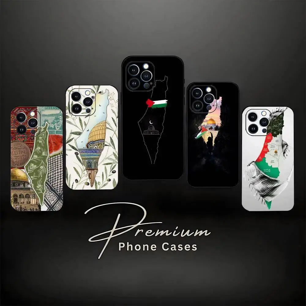 Palestine Flag Phone Case Soft Silicone Black Cover For iPhone 11-17 Pro Max/Plus & Samsung Galaxy S23-S25