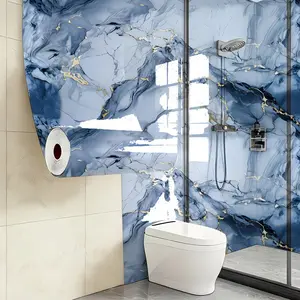 1pc Marble Look Self-Adhesive Wallpaper, Bathroom Wall Decor, Kitchen Wallpaper Peel And Stick Waterproof Oil Resistant, Easy Install Remove