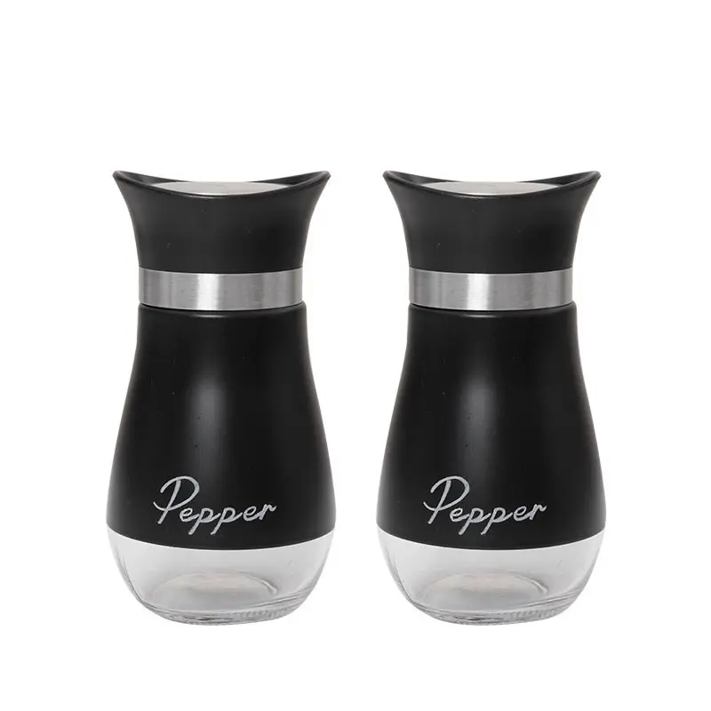 4oz Modern Glass Salt & Pepper Shaker Set with Stand, 2-Piece Kitchen Supplies with Stainless Steel Lids, Kitchen Decor Seasoning Utensils for Cooking, Housewarming Gift
