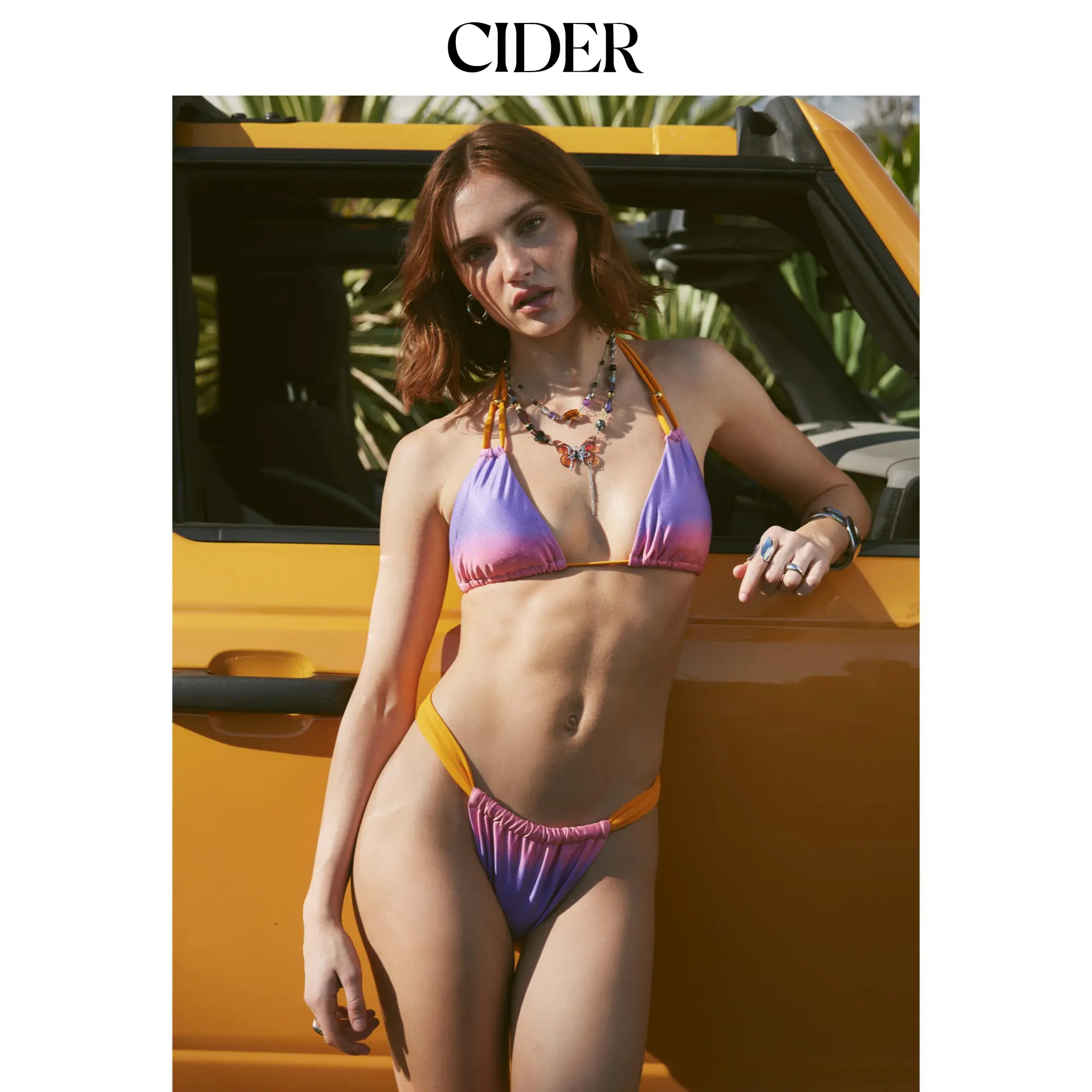 Cider Halter Gradient Cheeky Bikini Swimsuit Cider Halter Gradient Cheeky Bikini Swimsuit