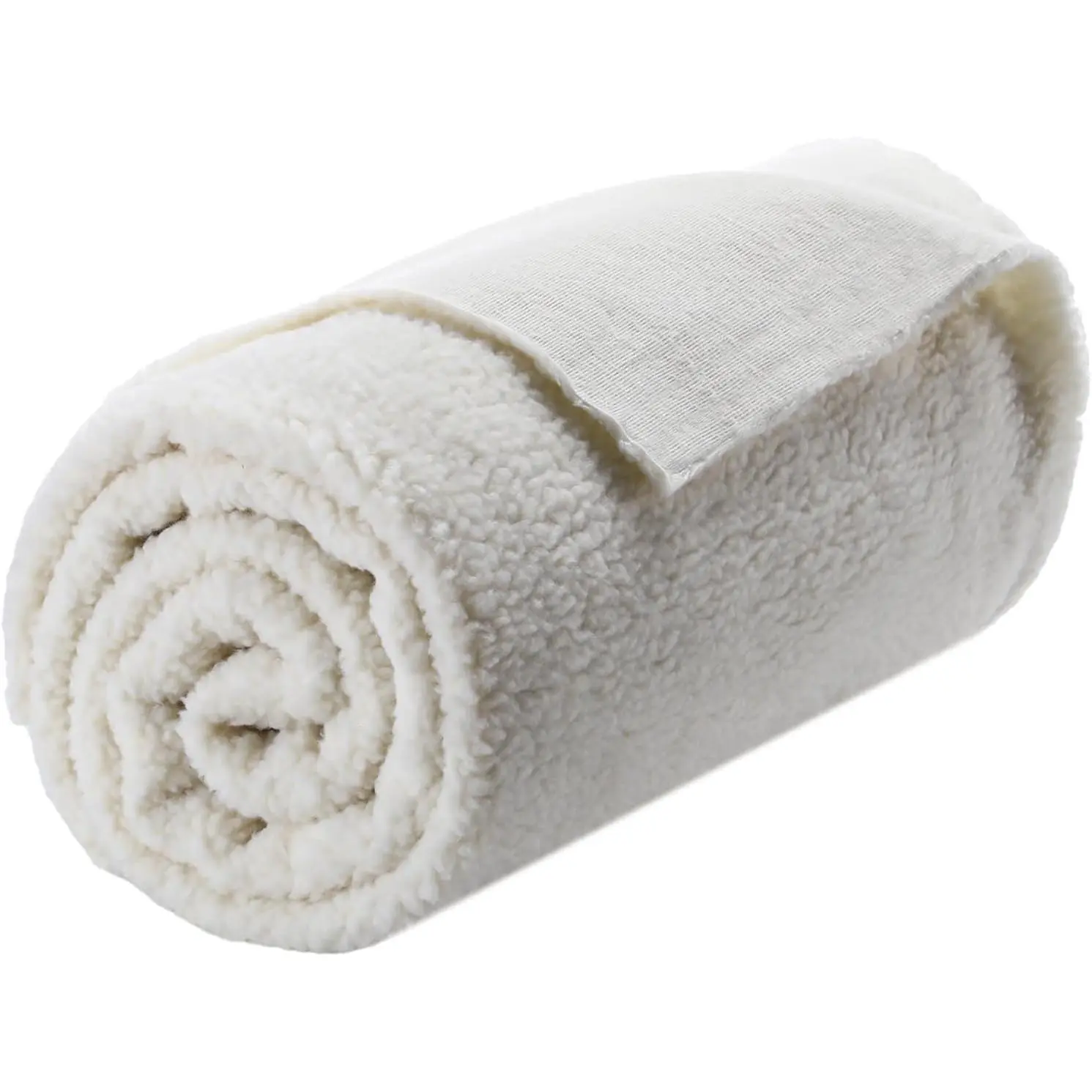 Sherpa Fabric 2 Yard x 63 Inch Faux Lambskin Thermal Lined Ivory Fur Sherpa Fleece Fabric for Crafts Materials, Scarf, DIY Sewing, Dolls, Pillow, Seat Pads
