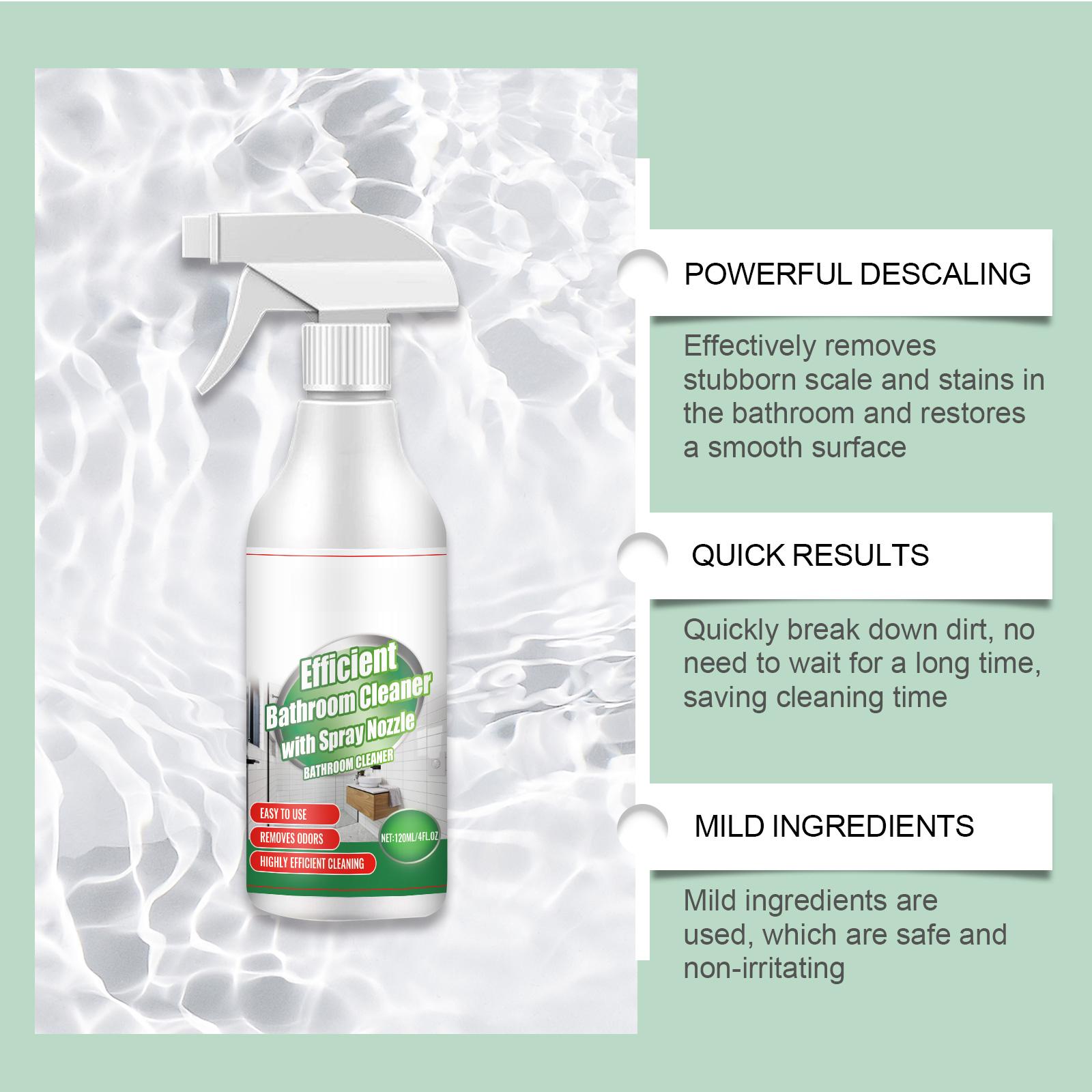 Bathroom Cleaner for Toilet Shower Walls Tile Hard Water Stain Remover Soap Scum Eliminator Fast Acting Powerful Heavy Duty Foaming Spray All Purpose