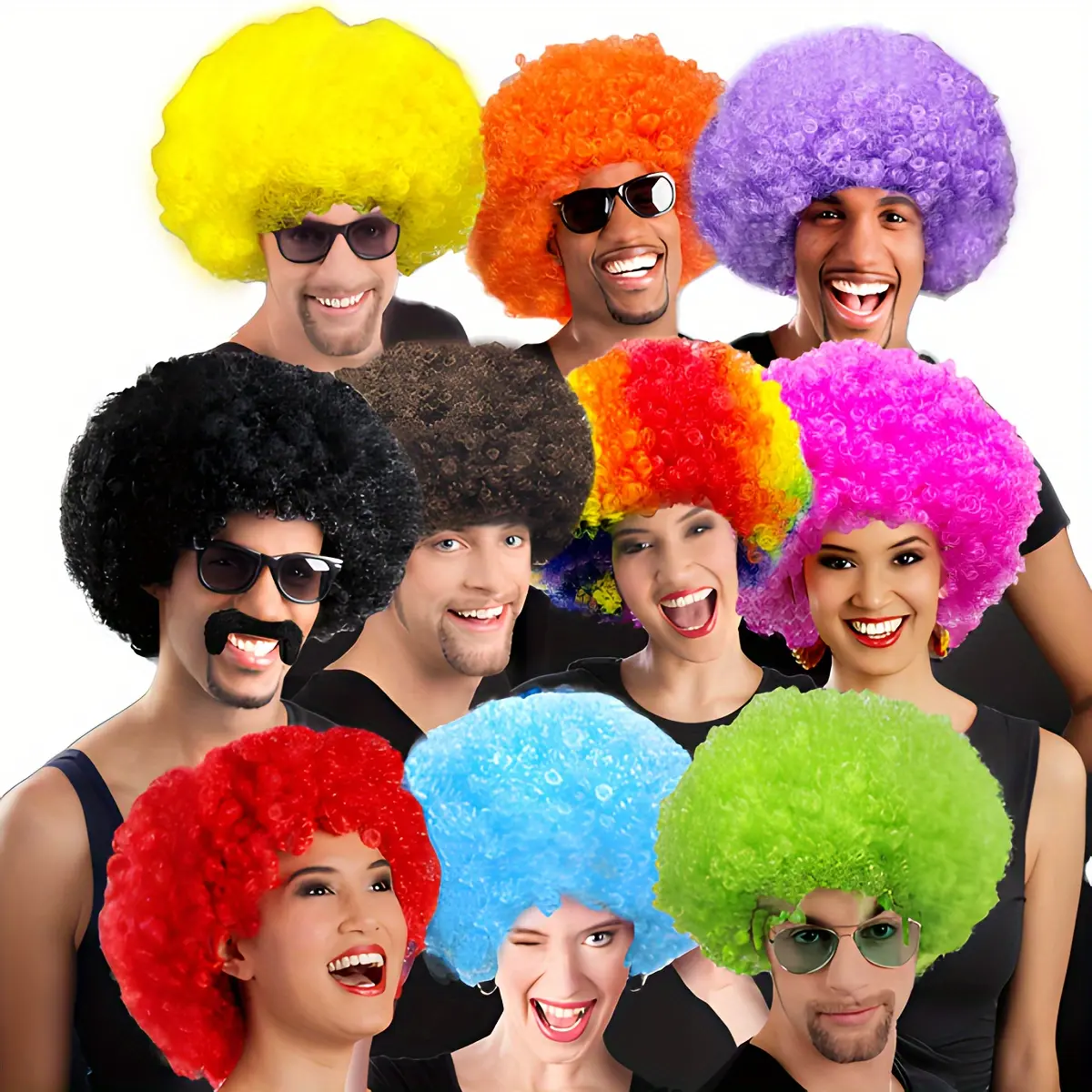 Factory-made afro wig, clown wig, colorful costume party wig, fan wig, funny wig