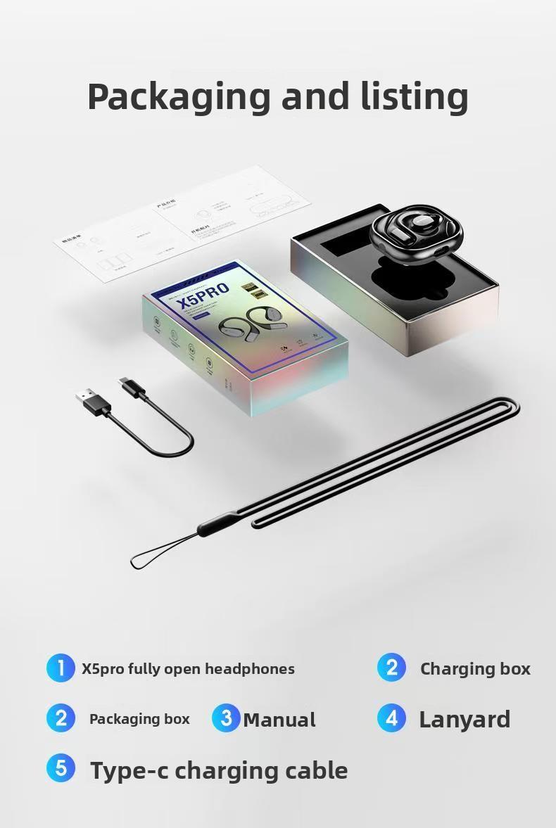 [SHINECON] X5PRO  Lossless Sound HIFI Comfortable Wear Stable Sound Music Gaming OWS Wireless Bluetooth Earphones IPX4 Life Waterproof