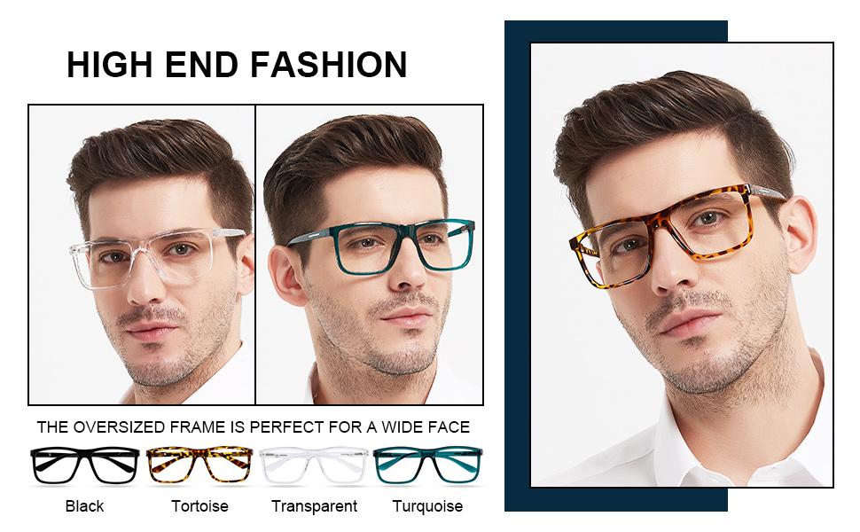 Oversized Square Reading Glasses Men Large Readers Big Face 1.0 1.25 1.5 1.75 2.0 2.25 2.5 2.75 3.0 3.5 4.0 5.0 6.0 (Black, 1.25)