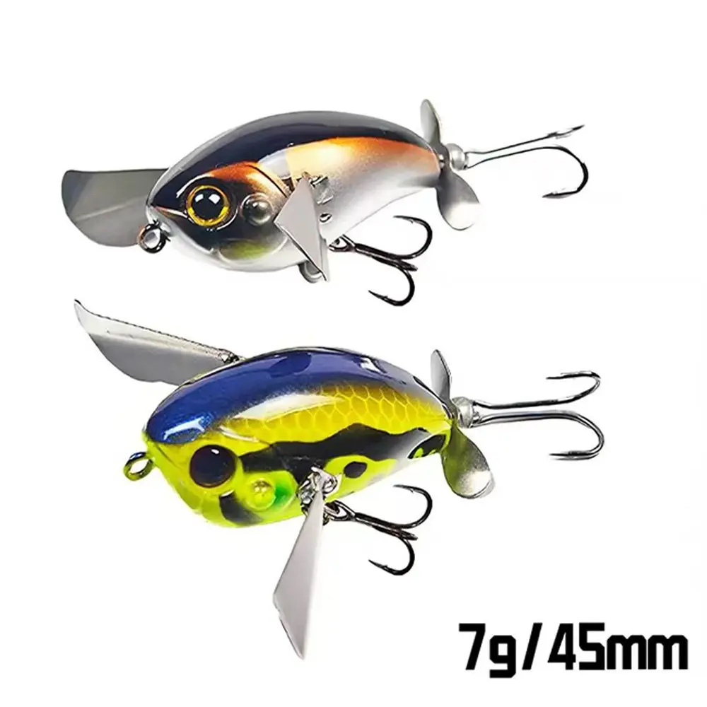 DOHNA 1Piece 4.5cm 7g Micro Surface Cicada Floating Crankbait Topwater Crawling Lure Long Cast Trembling Wobbling Bionic Hard Bait for Bass Redeye Chub and Barbel