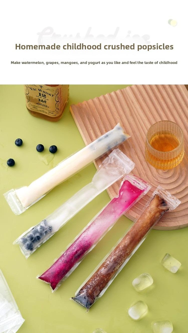 100 PCS Food-grade disposable popsicle bags, fruit jelly bags, ice cream, popsicle sticks, long strips, homemade ice pop bags 100 PCS Food-grade disposable popsicle bags, fruit jelly bags, ice cream, popsicle sticks, long strips, homemade ice pop bags