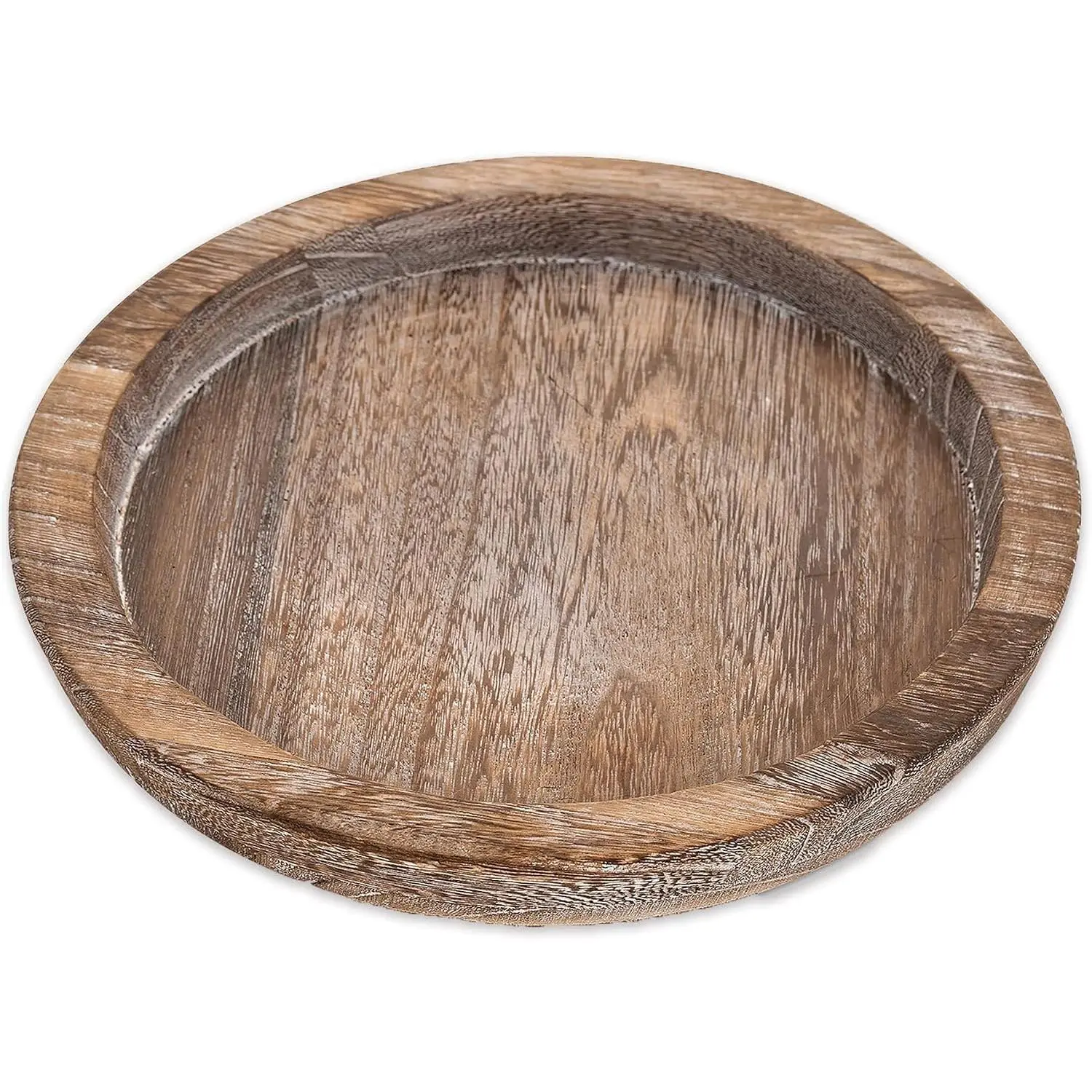 Rustic Wooden Serving Tray - Candle Holder Tray  Decor, Small Wooden Serving Tray, Round  Tray for Coffee Table, Decorative Tray, Centerpiece Table Decorations for  Decor (8.07 in), Retro