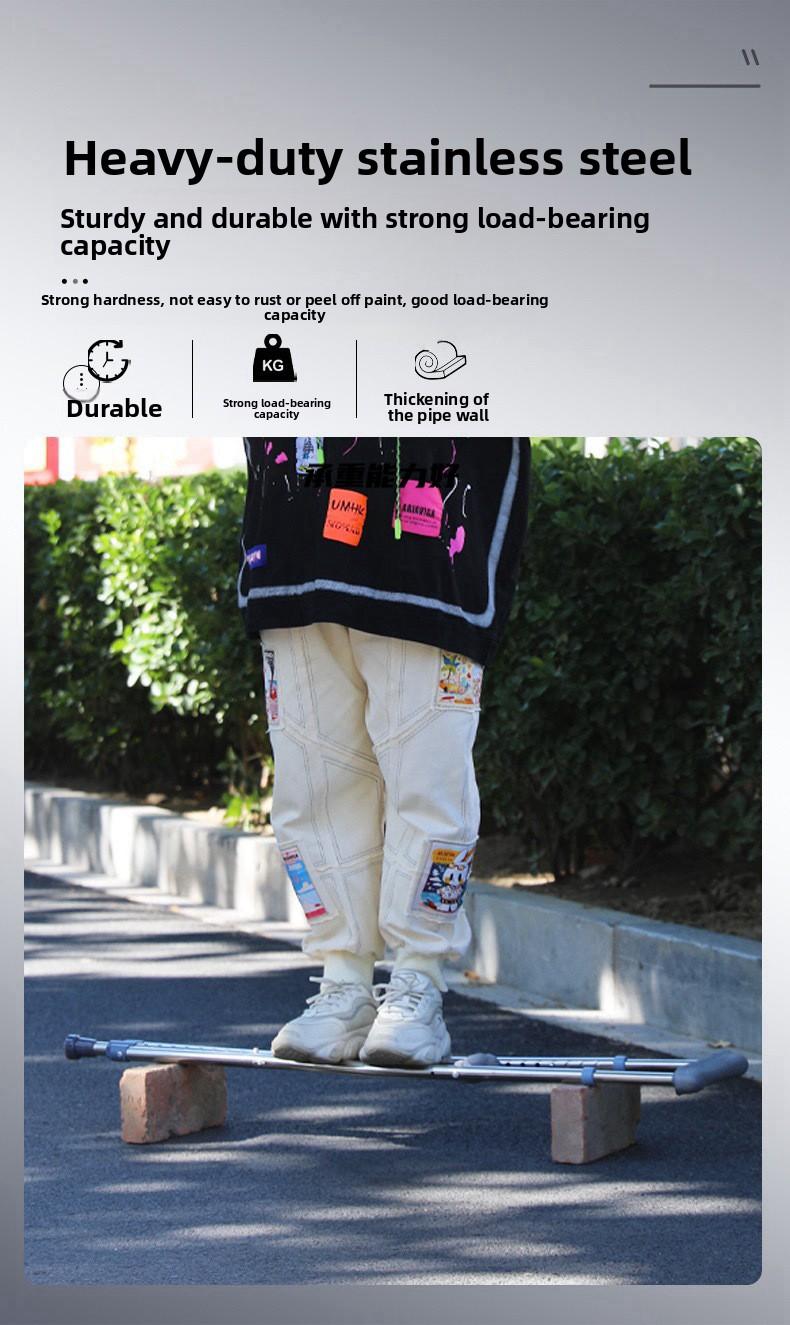 Manufacturer wholesale multi-level adjustable telescopic underarm crutches, single-section aluminum alloy stainless steel crutches, walking aids