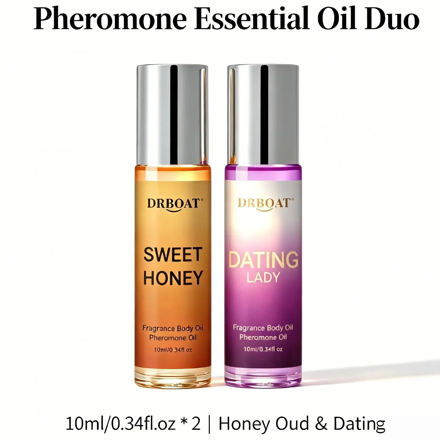 Honey & Dating Pheromone Essential Oil - Sweet OUD and  Roll On Subtle Perfume Oil, Honey Oud & Date | Romantic Everyday Scent | Long-Lasting | Vegan & Cruelty-Free
