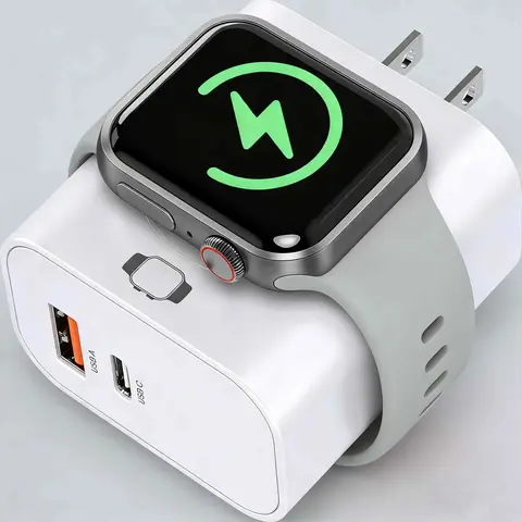 Apple Watch Charger, Smart Watch Charger, Wireless Magnetic Charger, 23W Dual Port Wall Fast Charger, USB C And USB A Charging Block, for iwatch, iPhone, Android Phones, Smartwatch Accessories, Wearable Tech Accessories