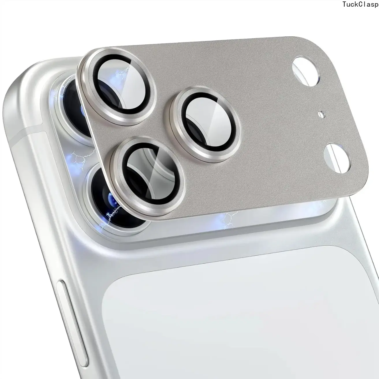 Aluminum Alloy Sapphire Glass Camera Lens Protector Compatible with iPhone 17 Pro Max, Anti-Drop Full-Cover Camera Lens Guard, Case-Friendly, Scratch-Resistant HD Camera Protection, Cosmic Silver Phone Accessory