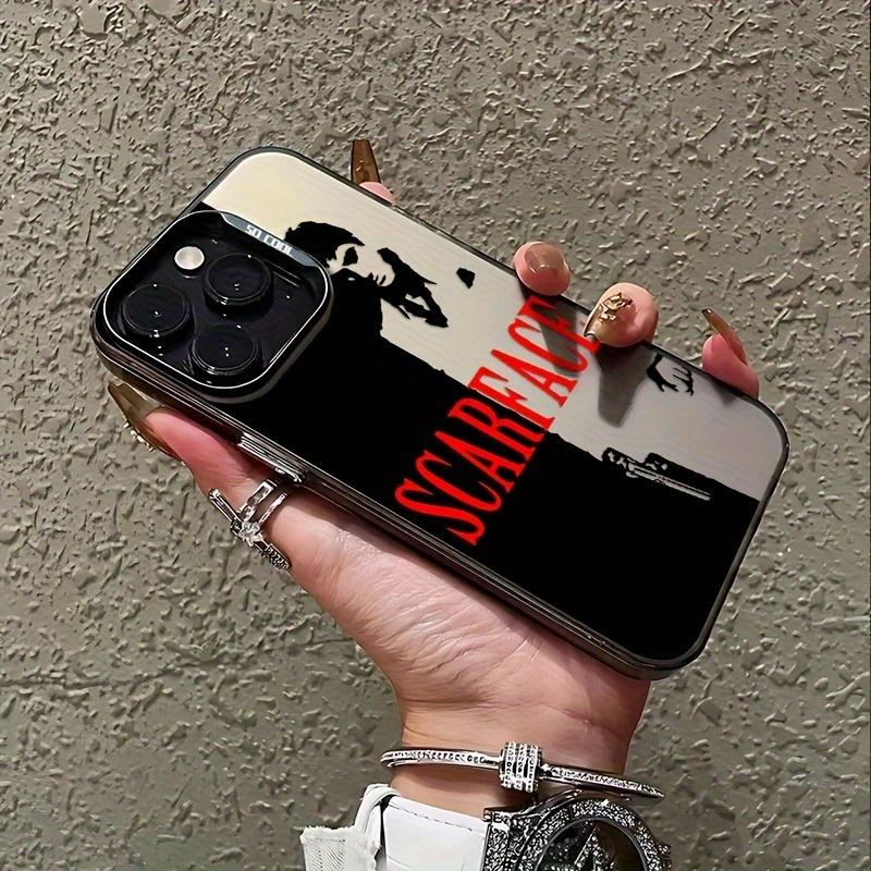 Scarface Pattern Shockproof Protective Phone Case Cover for iPhone 15/15 Plus/15 Pro/15 Pro Max, Geometric Design, Perfect Gift for Family & Girlfriend