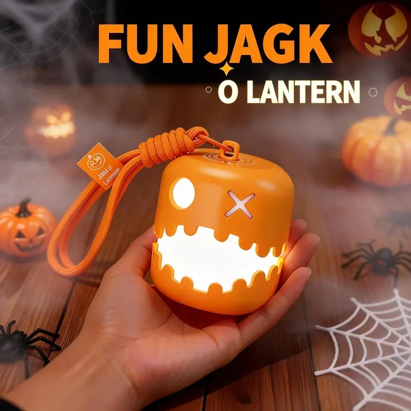 2026 New Color-Changing LED Pumpkin Night Light, Halloween Funny Ghost Design Sleep Lamp with Pull Cord Switch, Portable Handheld Pumpkin Lantern for Bedroom Decor, Birthday & Party Ornament