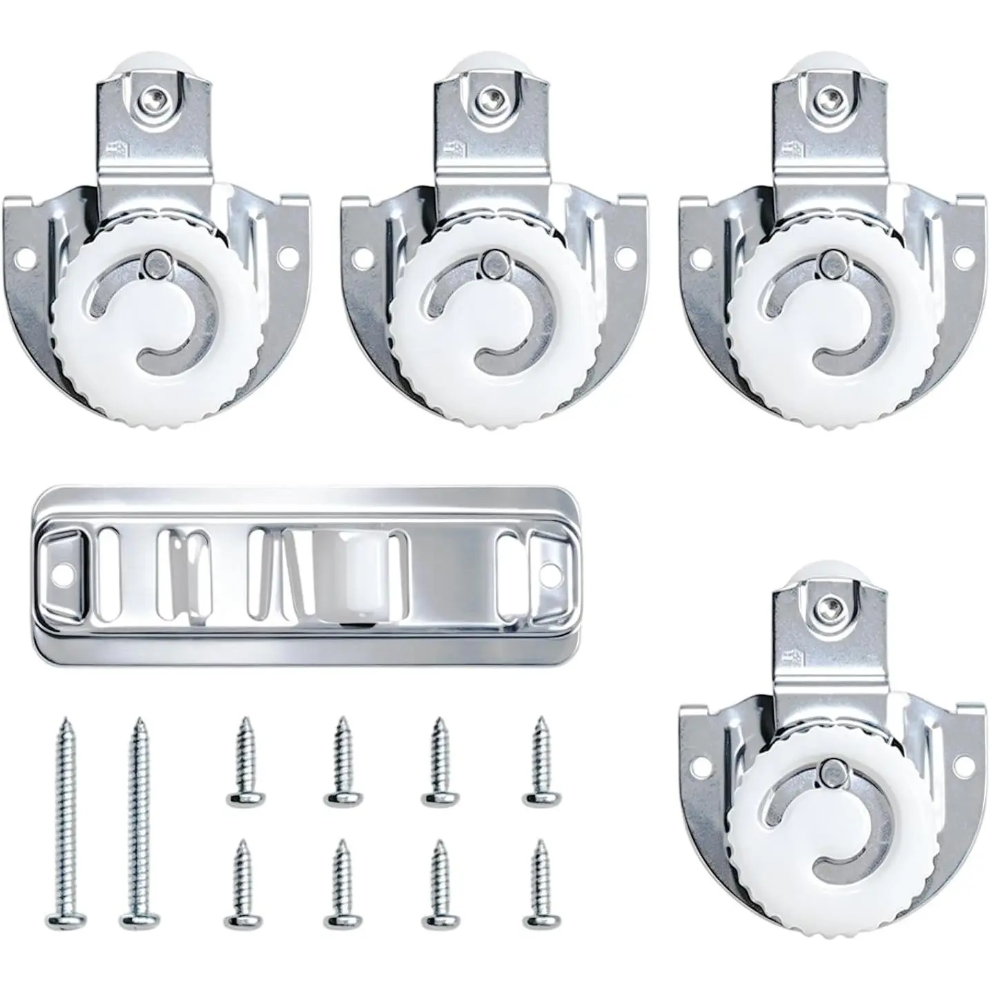 Complete Sliding Closet Door Roller Kit, Includes 4 Smooth Rollers and 1 Slide Track, Heavy Duty Hardware  for Wardrobe and Interior Sliding Doors