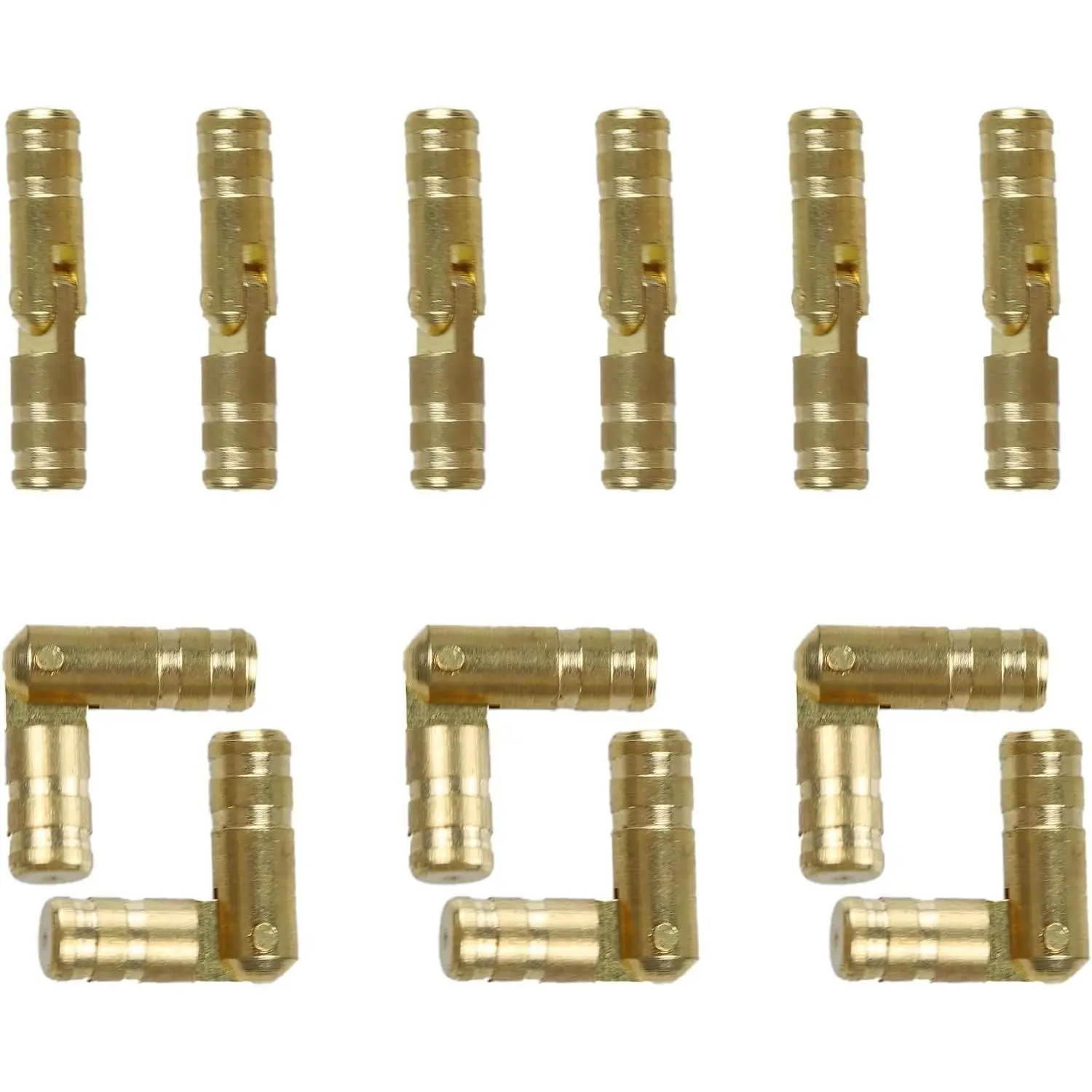 12PCS Invisible Brass Barrel Hinges, 4x20mm Mini Hidden Concealed Hinges for Jewelry Box, Music Box, Cabinet Door, Small Woodworking Projects