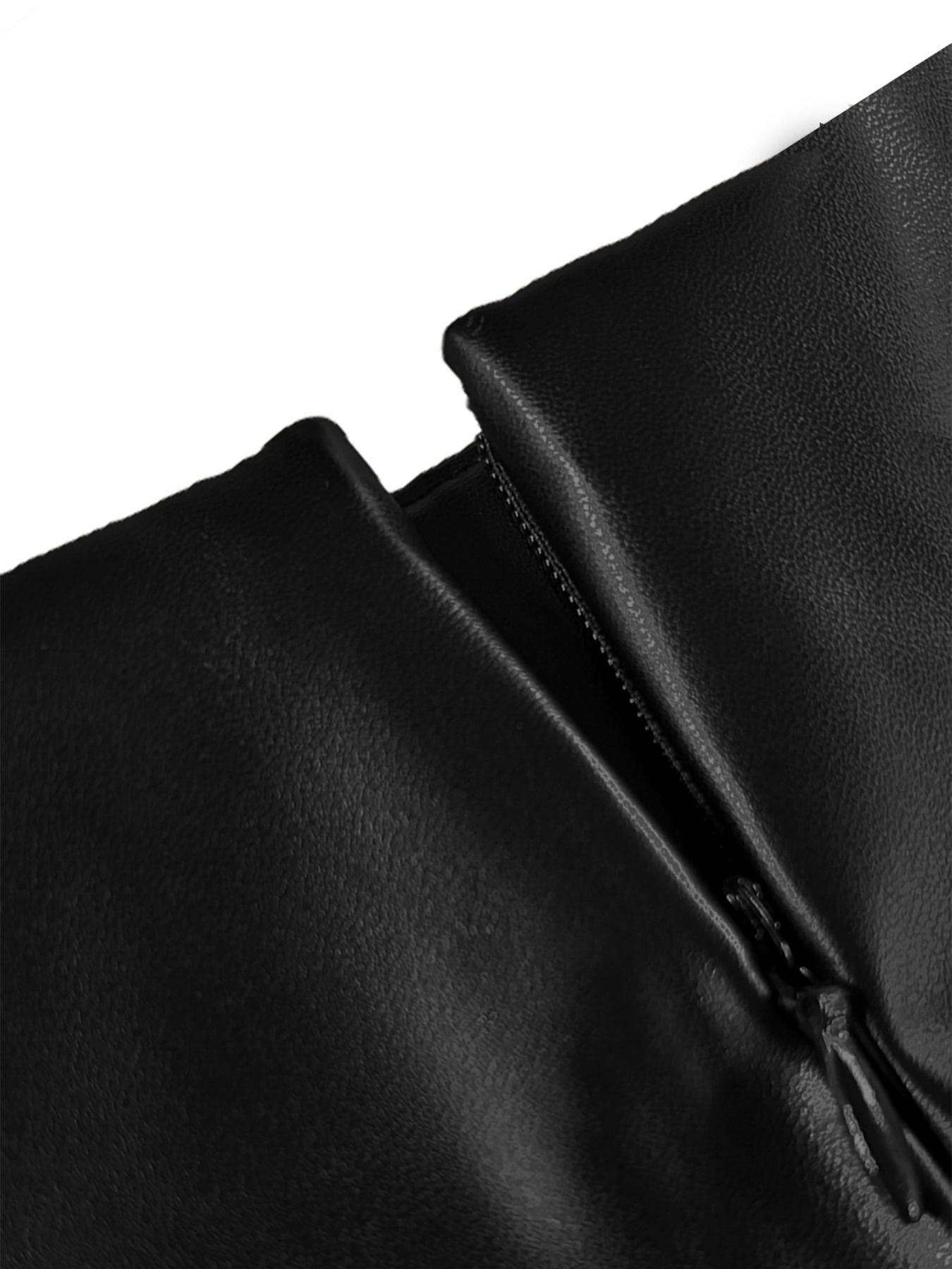 Women's Solid Color Back Zipper Skirt, Street Fashion Skirt, Fashionable PU Leather Short Skirt for Daily Outdoor Wear, Ladies Bottoms for Summer