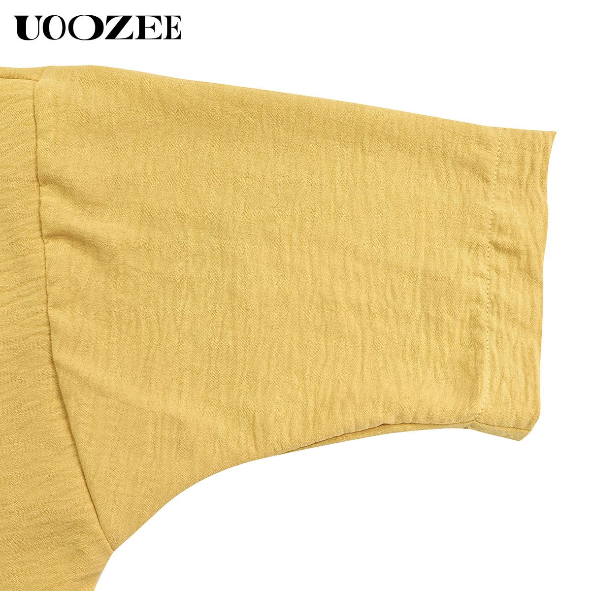 UOOZEE Women's Spring Summer Trend Look Loose Elastic Waistband with Pockets Wide Leg Pants & Oversized V-Neck Top Two-Piece Set, Spring Summer Casual/Work/Weekend Co-Ord for Women