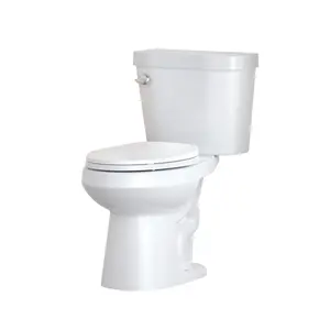 21-Inch ADA Chair Height Two-Piece Elongated Toilet, 1.28 GPF, Soft Close Seat, Side Flush Lever, White