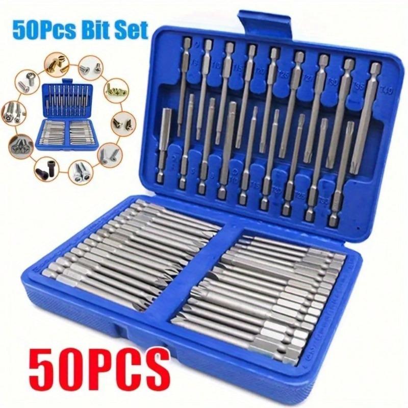 Screwdriver Bit Set, Security Bit Set Extra Long Magnetic Driver Kit, Drill Screwdriver Bit Set, Screw Driver Bits With Case, Hex, Star Bits, Square, Spanner Bits - 50Pcs1 BY
