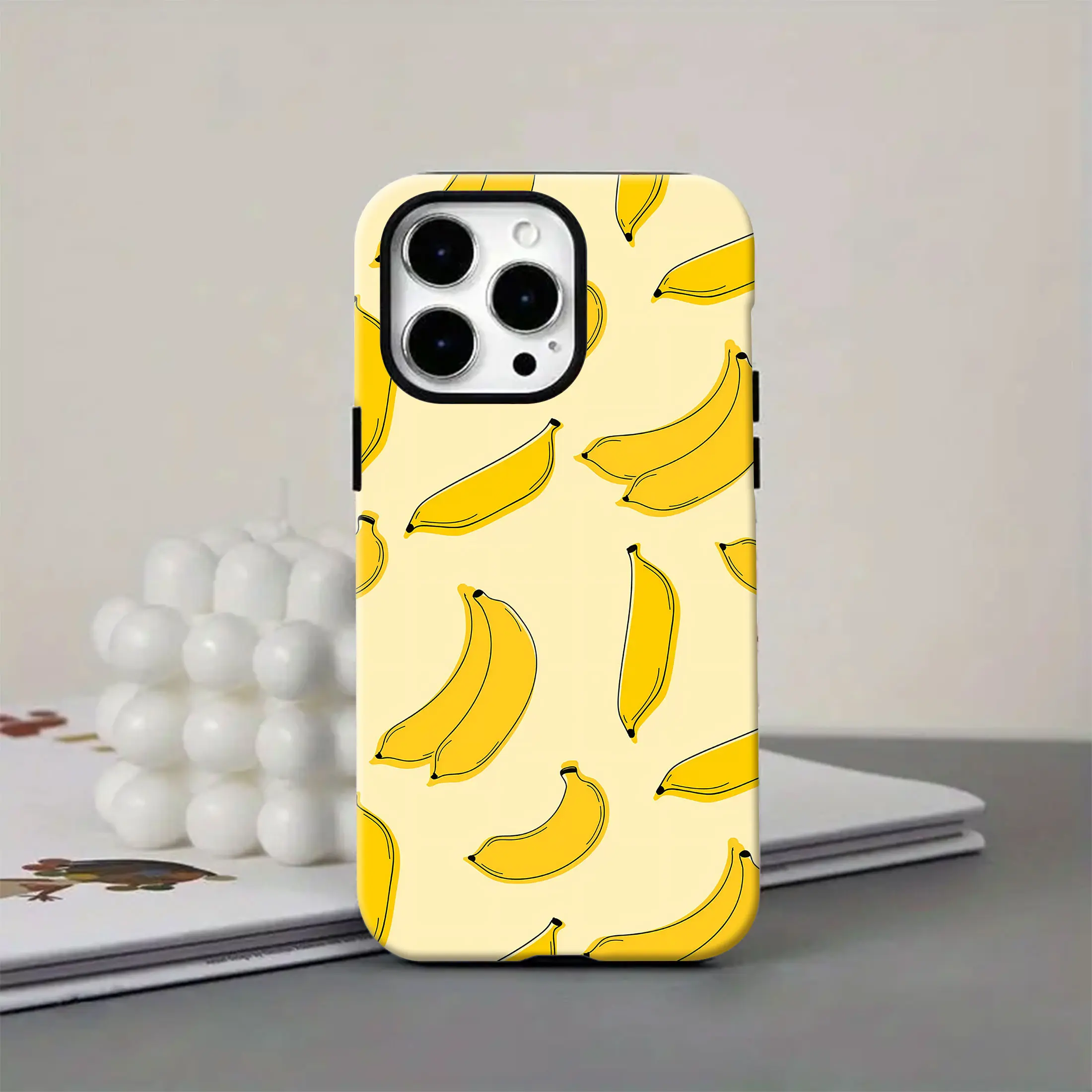 Banana Pattern Phone Case — Compatible with Samsung S26/S25/S24/S23/S22/S21, iPhone 17/16/15/14/13/12/11 phone cases. Made from durable TPU, offering drop protection and a stylish matte finish.