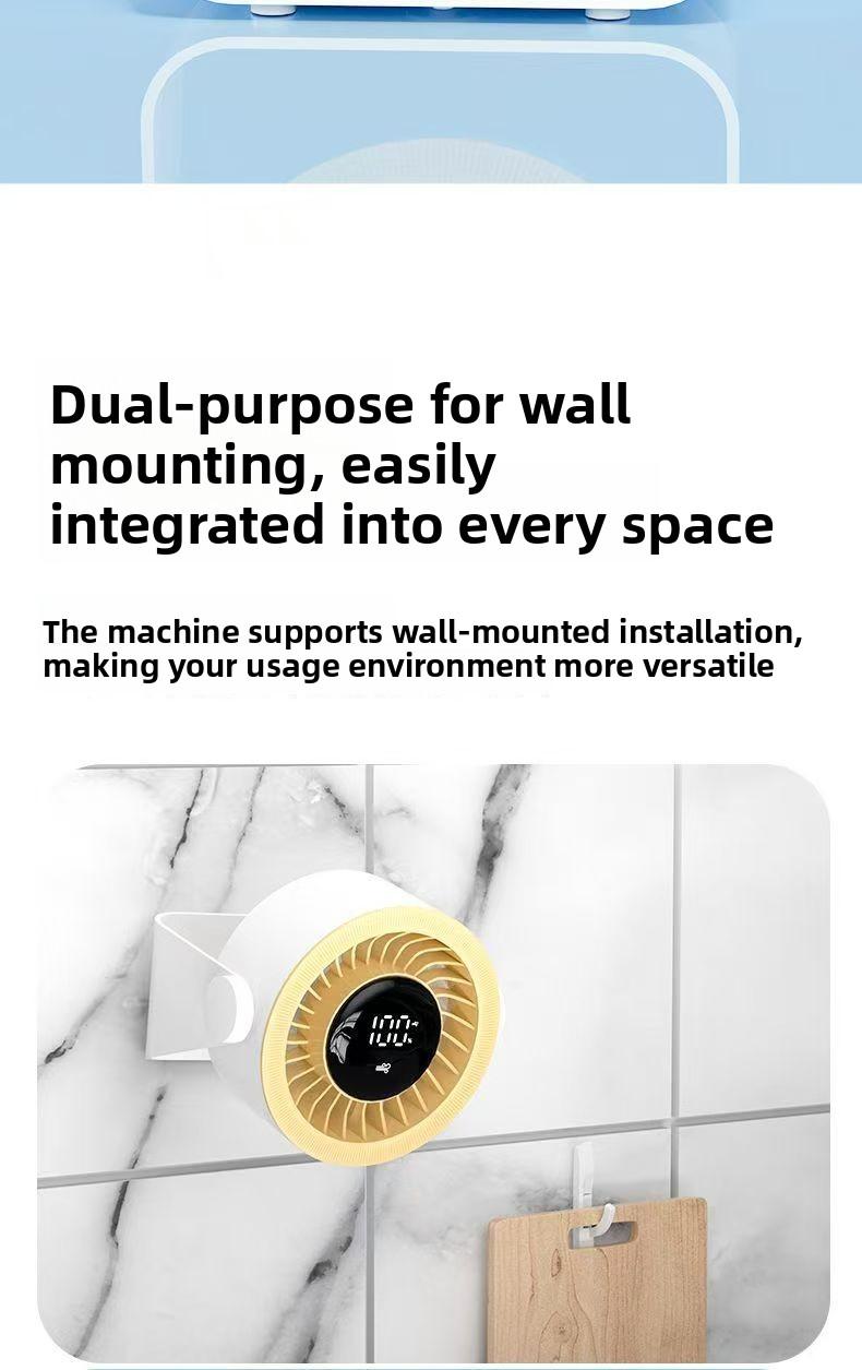 Desktop USB Fan for Office and Students, Silent Small Fan with Digital Display, High-Speed Turbo Fan for Home Use