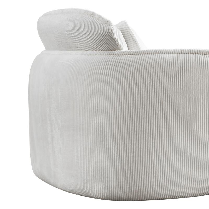 [SOIYELIFE] Convertib Compressed Sofa Chair with Ottoman, Modern Corduroy Fabric Armchair for Small Spaces, Living Room, Dorm, or Apartment