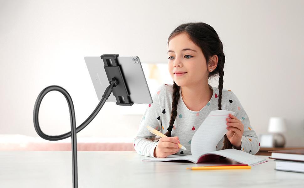 Gooseneck Tablet Holder Phone Stand, Flexible Tablet Mount for Bed, 360 Adjustable Lazy Arm Holder Clamp Mount for iPad Air Pro mini, Samsung Galaxy Tabs, iPhone, Switch