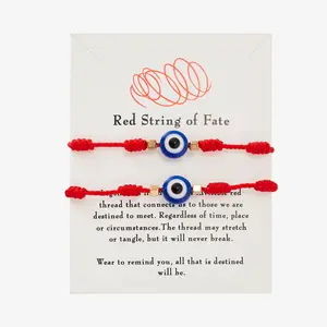 Handmade Braided Lucky 7 Knots Red String Bracelets For Women Men Turkish Blue Evil Eye Bracelet Friendship Couple Jewelry Gifts