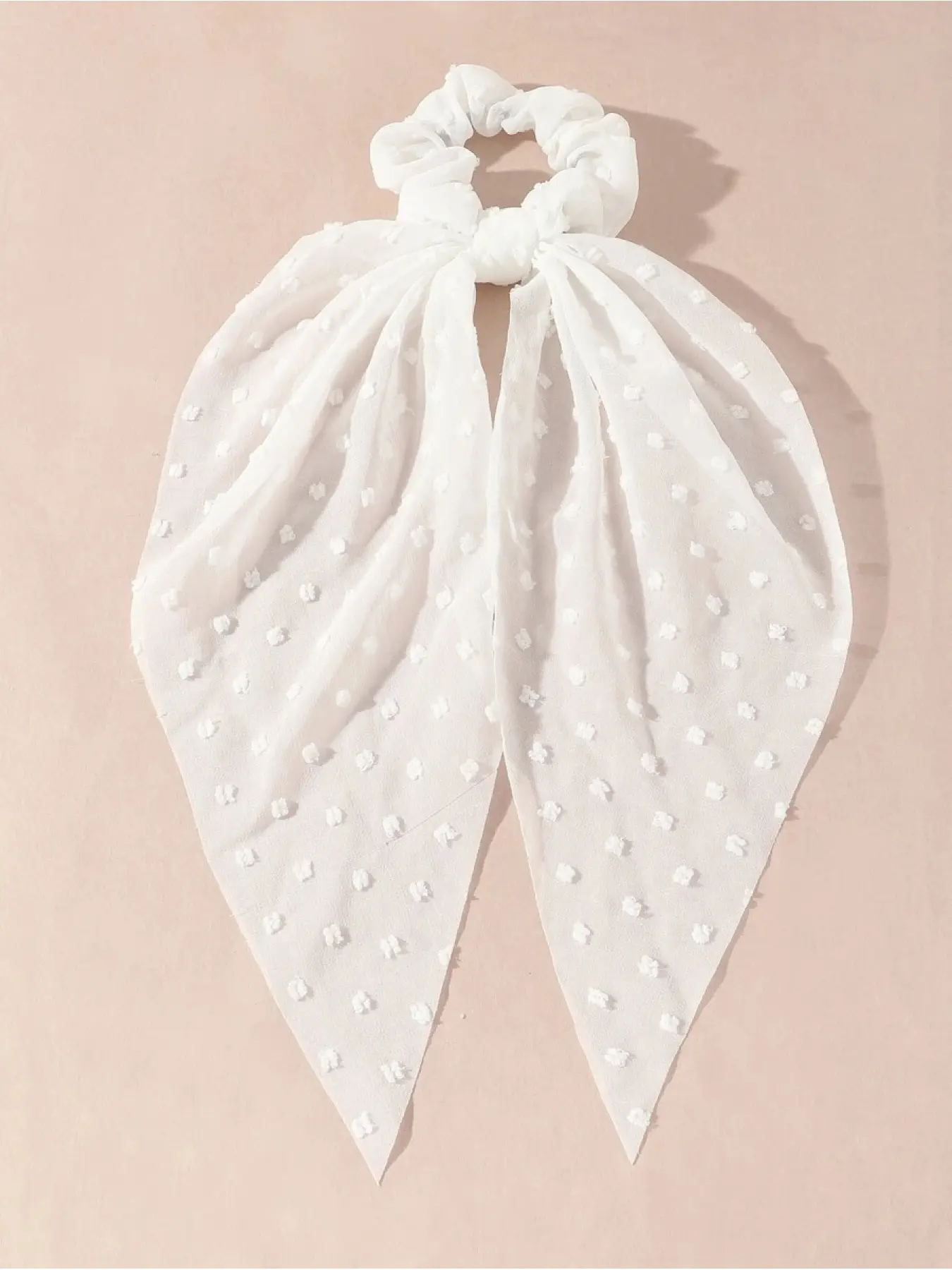 1pc Women's Simple & Elegant White Ribbon Hair Scrunchie, Suitable For Daily, Festival And Casual Wear Head Accessories Hair Ties Ponytail Holder Beauty Home Hair Accessories Hair Elastics
