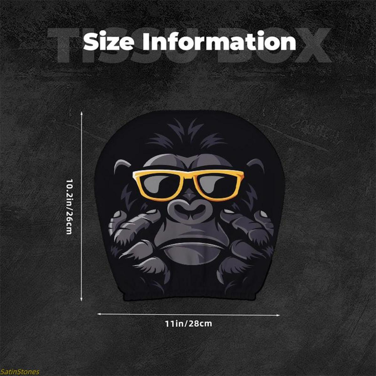 2 Pack Gorilla Headrest Covers with Stylish Eyeglasses, Gorilla and Sunglasses Design, Elastic Car Seat Protector, Truck Seat Cushion Protector, Easy to Install