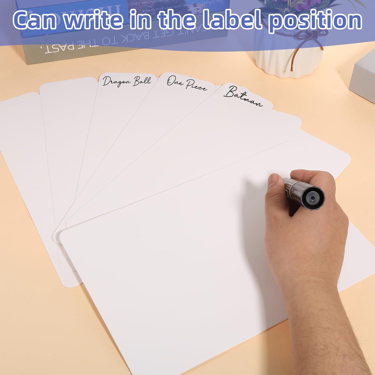 120 count Comic Book Dividers with Tab, 11.22" x 7.2" Tall Boards Dividers, Thick Cardboard Card Separator Comic Book Dividers for Short or Long Comic Book Storage Boxes Office Supplies (White)