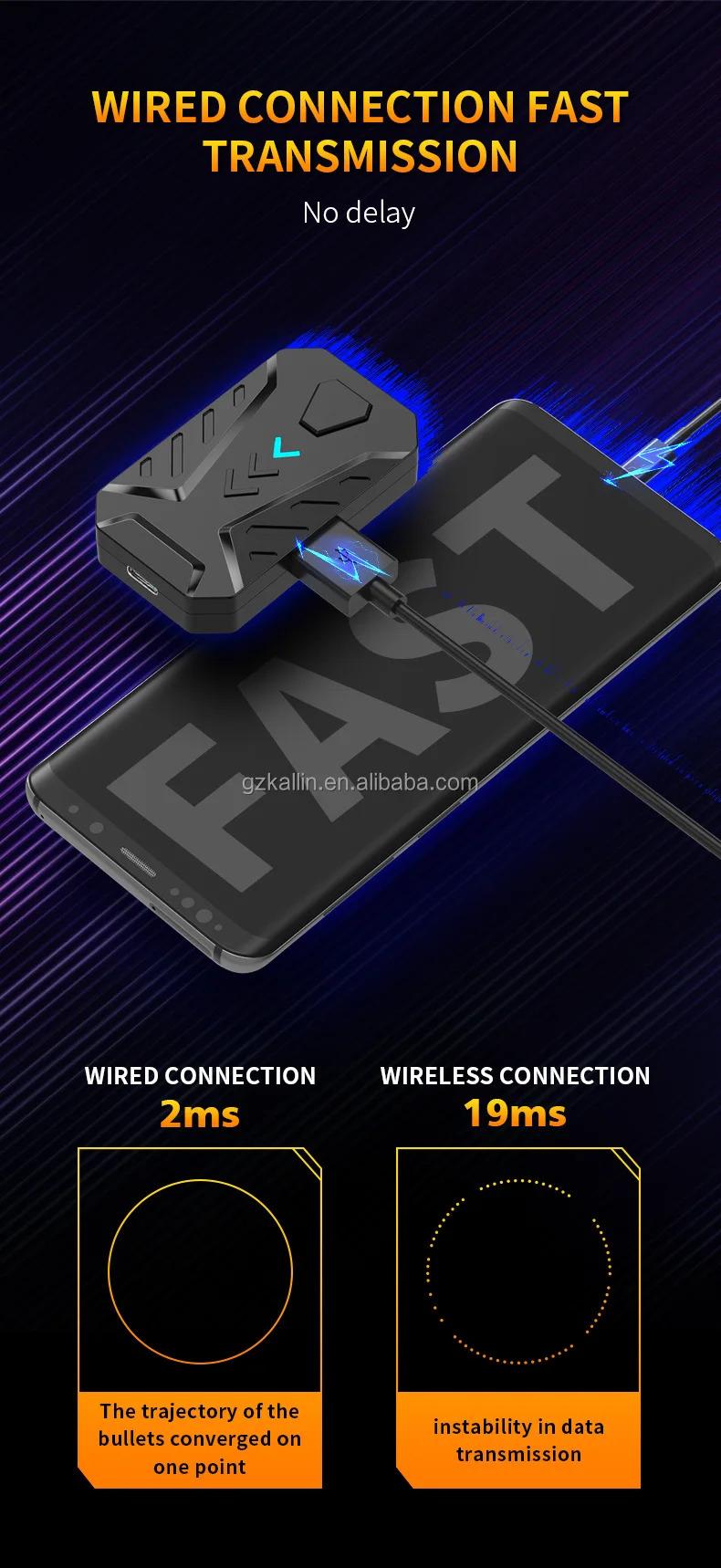 MOBIBLOOM 4-in-1 Mobile Game Keyboard for Android  - Wired Connection, Converter, F6 Keyboard, G2 Gaming Mouse, Ideal for Mobile Gaming，One-Handed Keyboard  Control