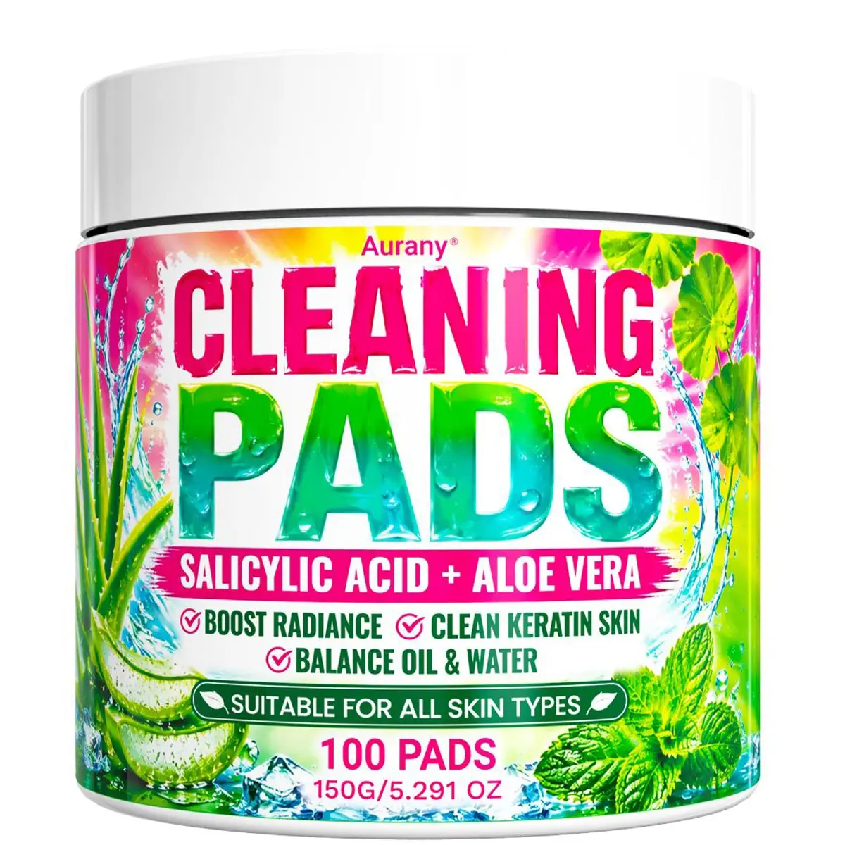 Facial Toner Pads, Face Pads Exfoliating, Salicylic Acid Pads ， Deep Cleansing With Gentle Ingredients! Non-Irritating, Hydrates & Smooths – Perfect For Your Daily Skincare Routine!