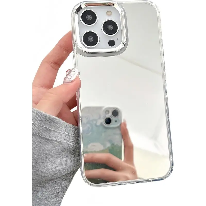 Makeup Mirror Phone Case for Women Men, Compatible with iphone 17promax 16, 15, 14, 13, 12, 11 Pro Max Pro Plus.Personalized Cute Mirror Makeup Phone Protective Cover Suitable for iphone, Shockproof Phone Case And Accessories.