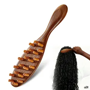 1pc Lightweight Natural Wooden Loc Brush, Anti-Tangle Dreadlock Tool for Microlocs & Sisterlocs, Gentle Scalp Massage Hair Care Accessory for Daily Maintenance, Avoids Tangled Strands & Neatly Merges Loose Locs
