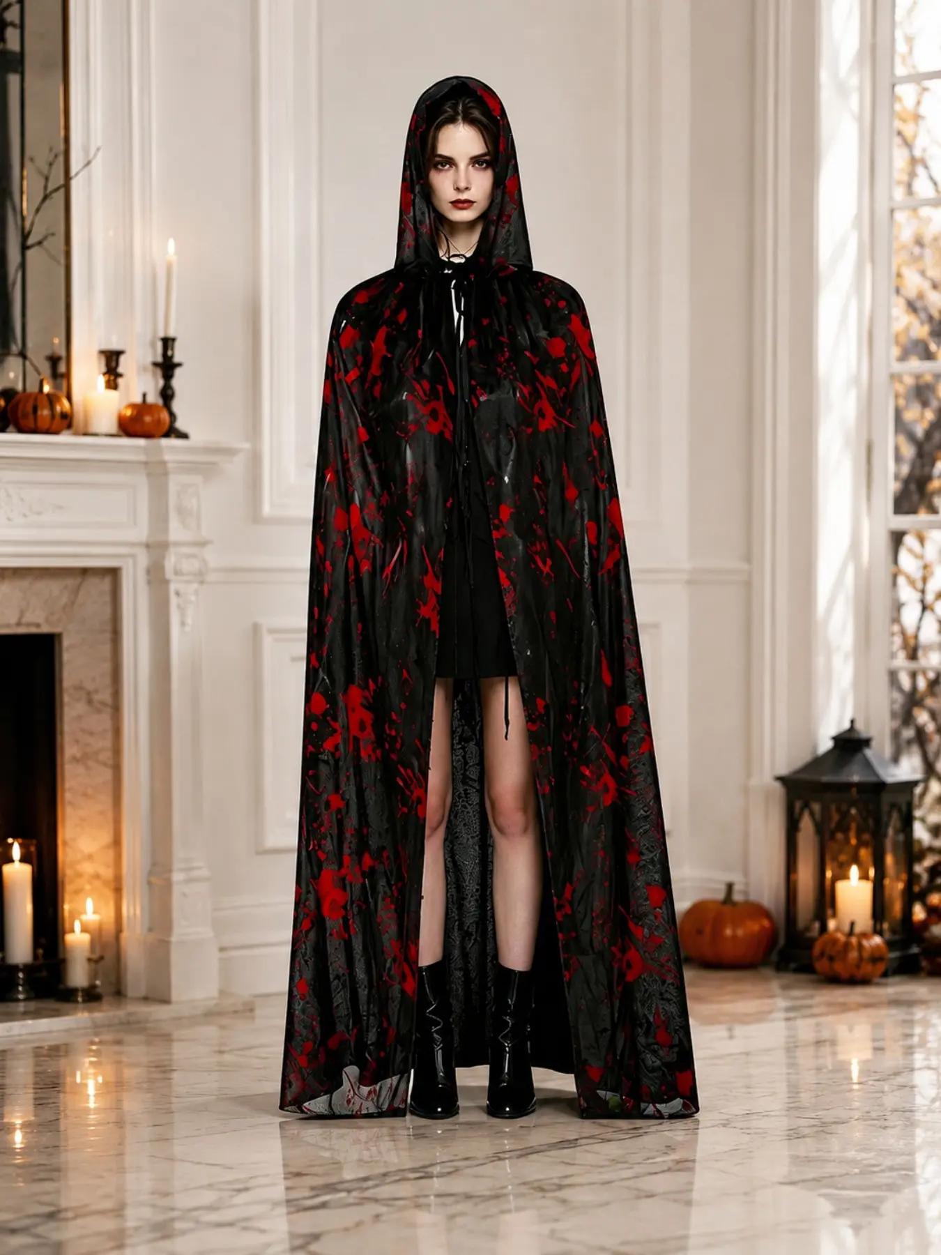 Halloween Party Cape for Kids and Adults, Bloodstain Cape, Bleeding Apron, Halloween Cosplay Props, Fun Costume Accessory