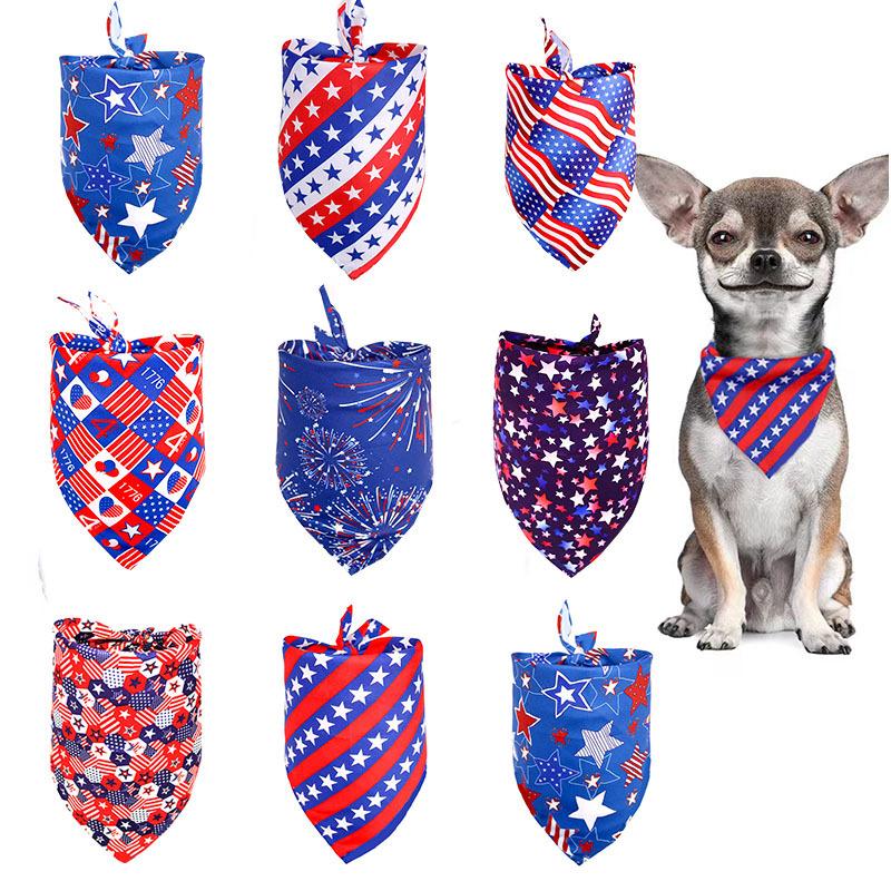 Pet Triangular Scarf Polyester Small Dog Neck Scarf Drool Bib Cat Scarf Decorative Accessory Holiday Triangle Bandanas Christmas Set Hand-knitted