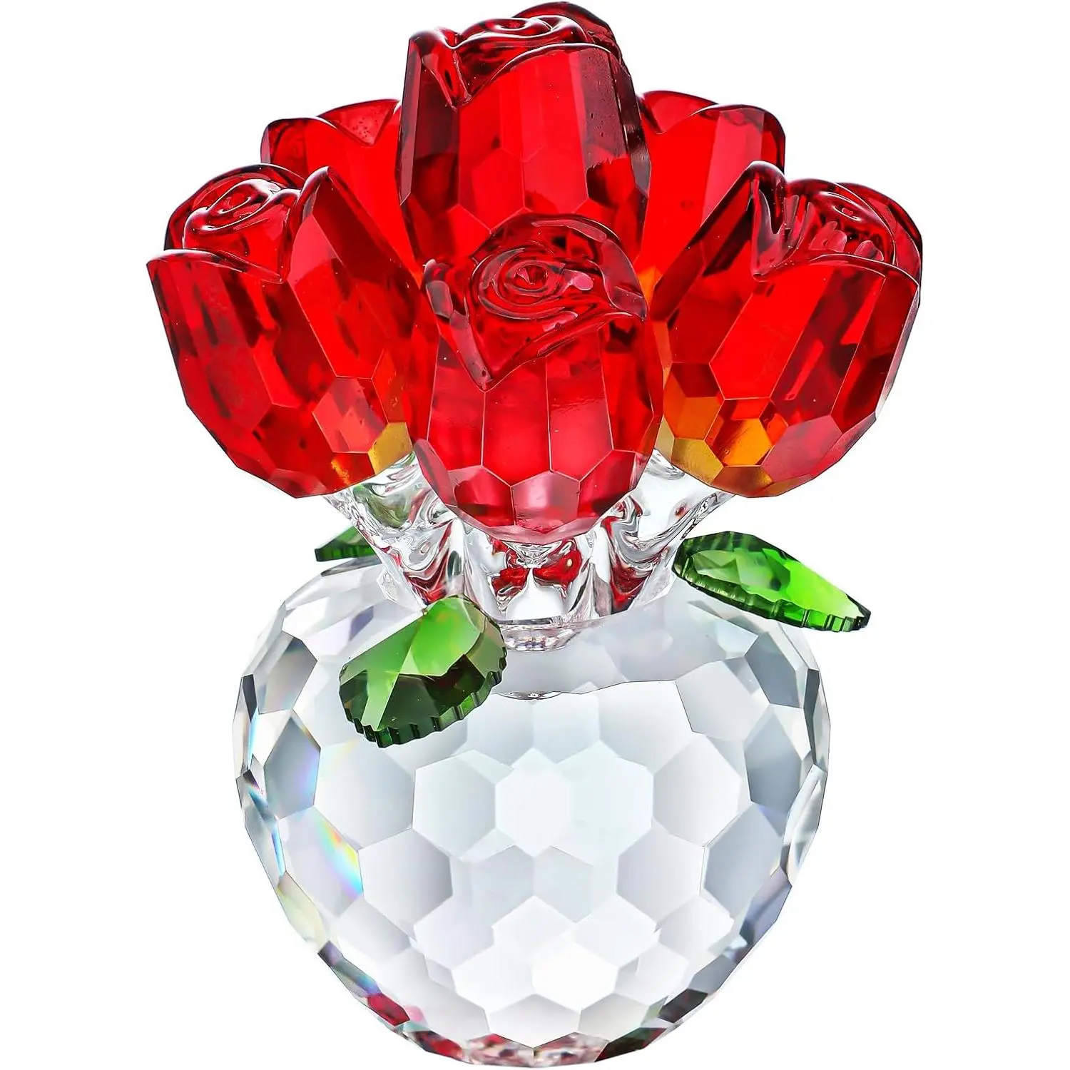Red  Rose Bouquet Figurine Wedding Table Centerpiece Decor