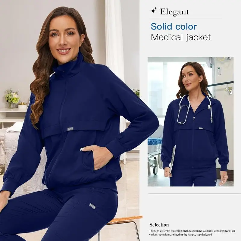 Unisex Clinical Jacket Medical Uniform for Hospital Surgery Pet Grooming Doctor Nurse Workwear