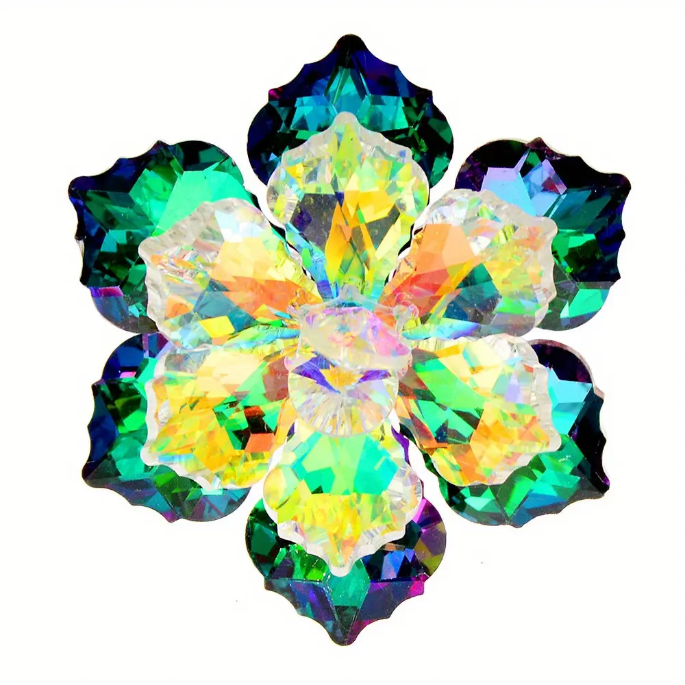Unisex Handmade Glass Flower Brooch, Everyday Fashion Accessory for Clothes Collars