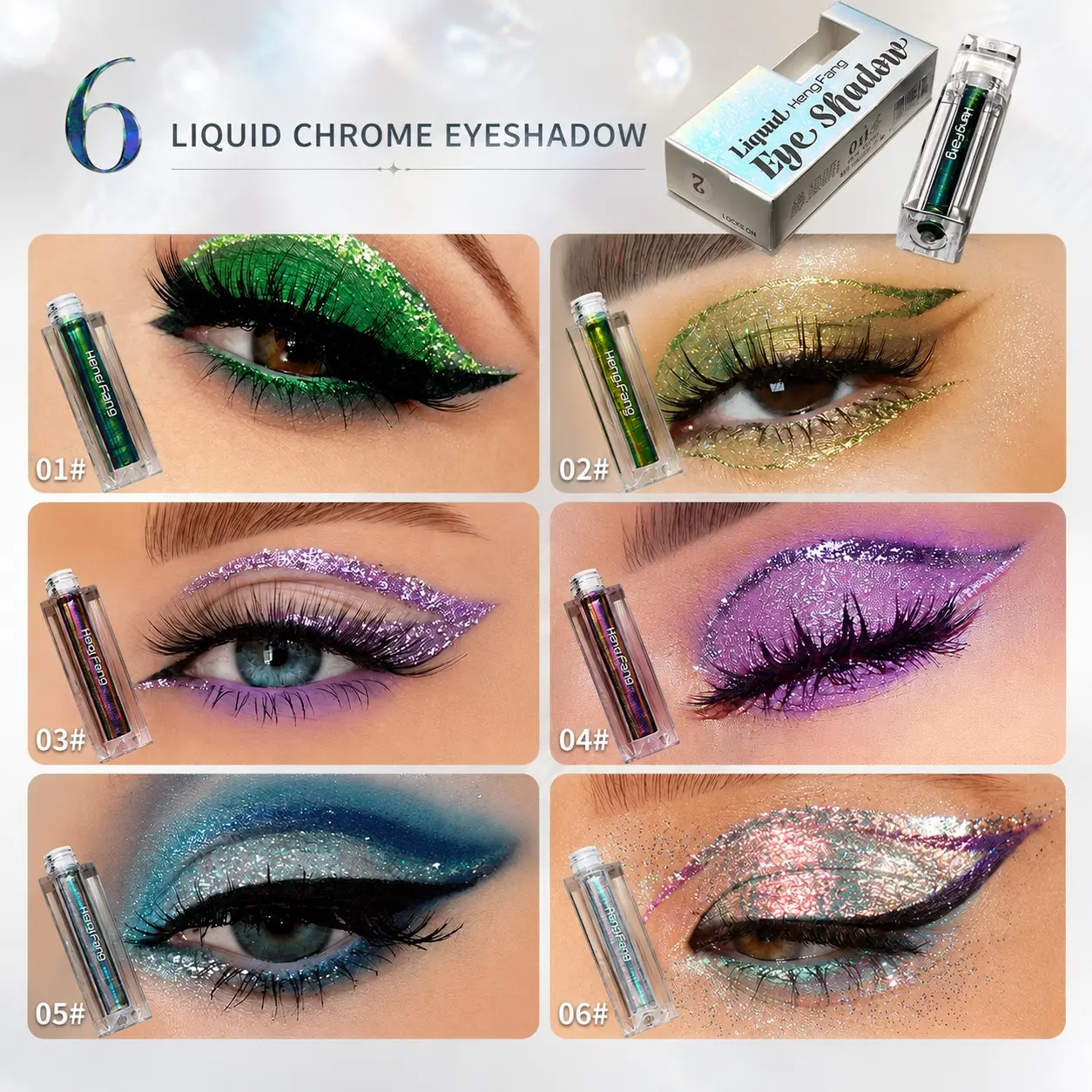 Chameleon Eyeshadow, Shimmering Pearl Finish, Iridescent Gloss, No Talc, Holographic Effect, Color Changing, Metallic Iridescence, Festival Stage Makeup