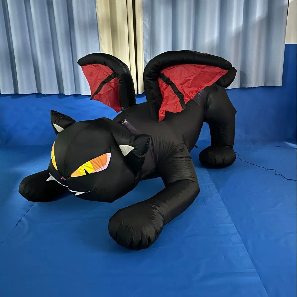 Halloween Inflatable Cat with LED Lights, Creepy Spooky Yard Decoration, Fast Inflation, Durable Weather-Resistant Fabric