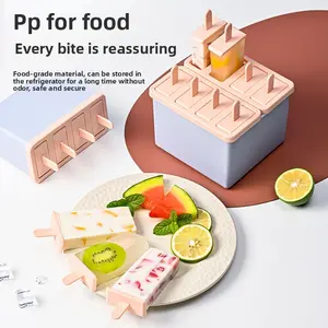 Popsicle and ice cream mold, home-use DIY ice cream mold with lid, refrigerator homemade popsicle pudding ice mold