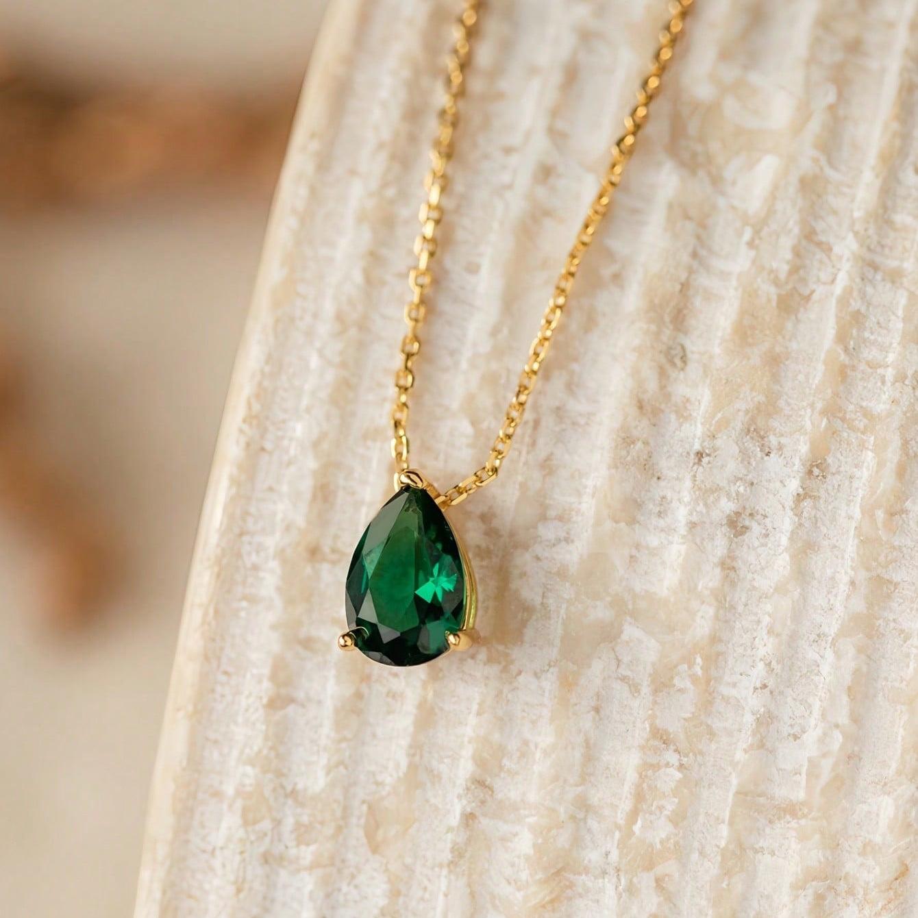 December Birthstone Water Drop Zircon Pendant Necklace Best Gift for Mom Girlfriend